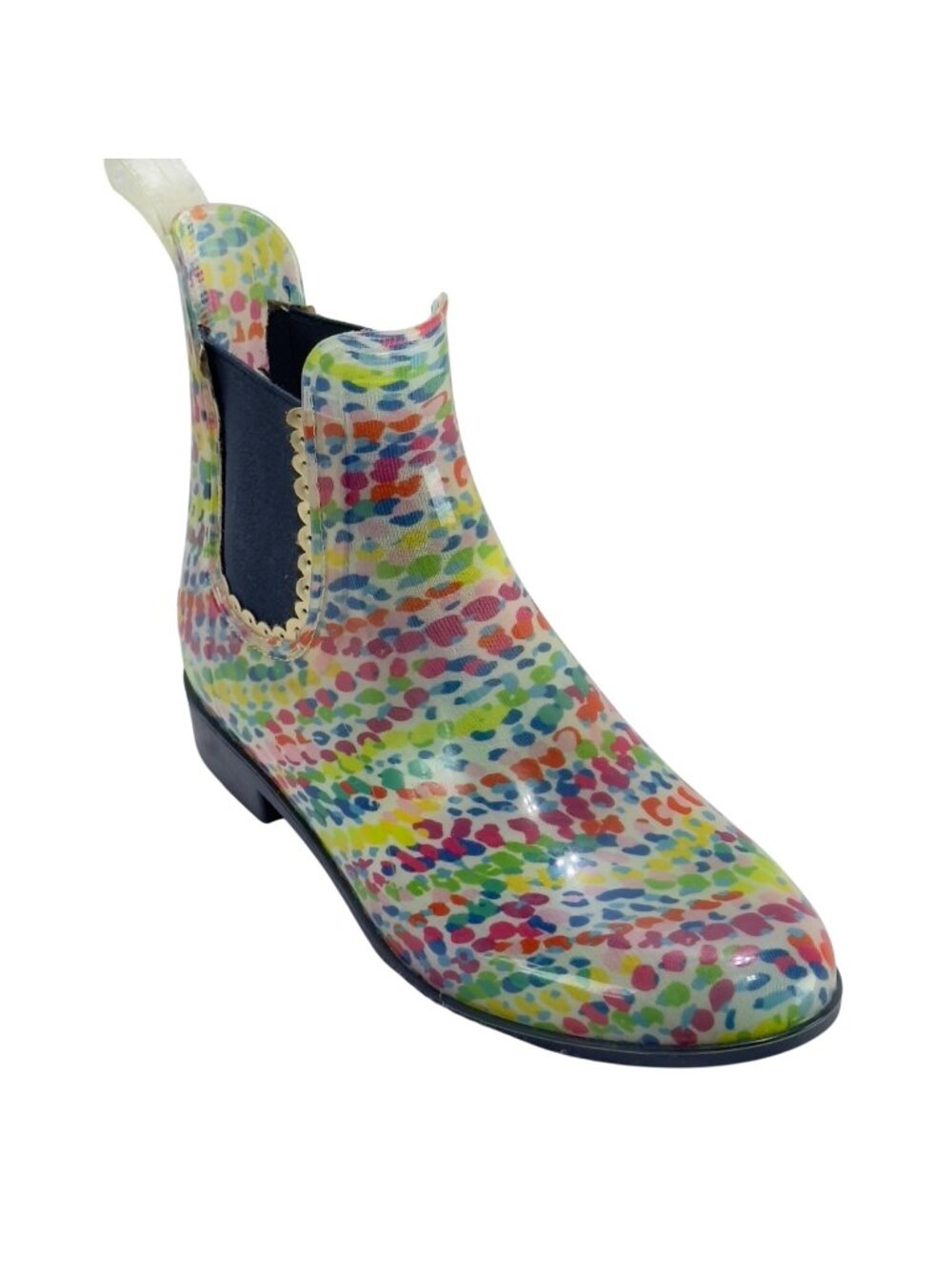 JACK ROGERS Women's Rain Boots Multicolor Rubber Elastic Side Panels Size 9M